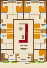 Grundplan 1. etage i Chalet Wagrain