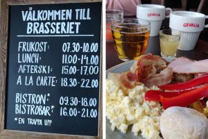 Morgenmad på Brasseriet i Stöten inden en dag på ski